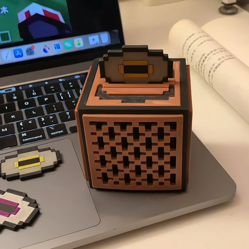 3D Printed Pixel Bluetooth Music Box Retro Game Style Wireless Speaker Desktop Decoration Creative Gaming Gift